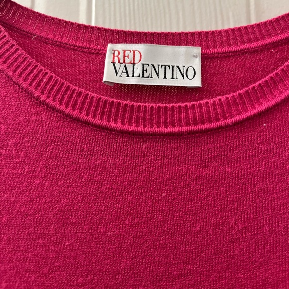 RED Valentino Long-Sleeve Ruffle-Skirt Dress, Fuchsia - Picture 4 of 15
